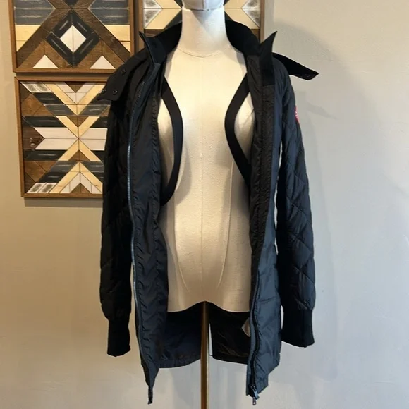 Canada Goose Stellarton Hooded Down Coat Jacket Black XS *As-Is* - Picture 10 of 13